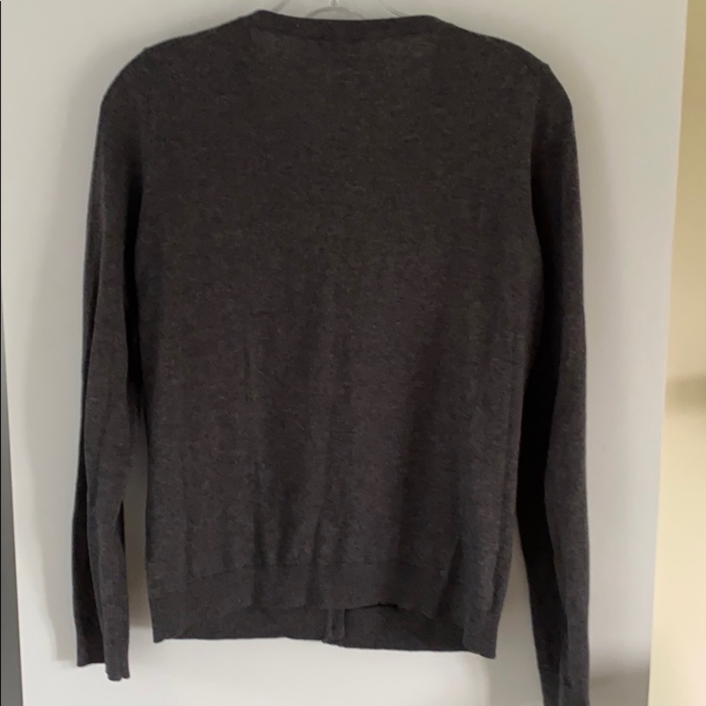 TALBOTS grey cardigan black lace floral appliqué - Picture 5 of 5